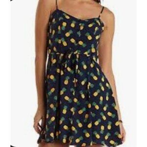 Pineapple Print Spaghetti Strap Dress size S